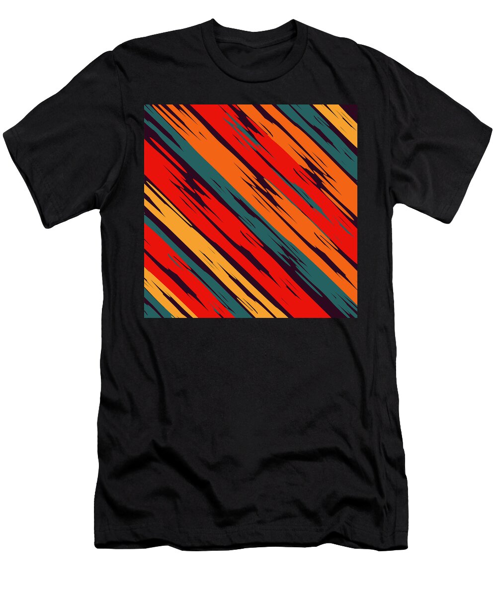 African Rustic Style Purple Stripes Rustic Seamless Pattern Mounir Khalfouf T-Shirt