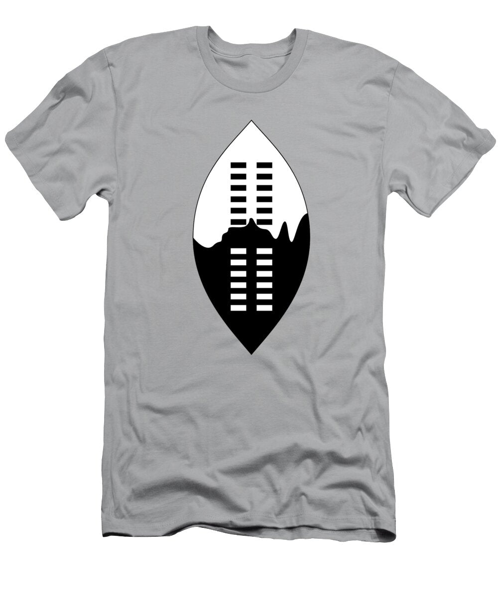 African Tribal Shield in Black and White Tom Hill T-Shirt