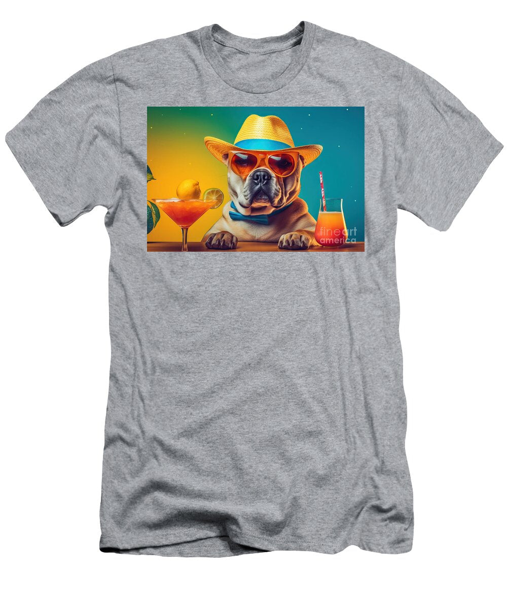 Ai Made Folly Madness Fun Vacation Summer Concept Parties Gre Background Colorful Cocktail H Dog Cool Animal Holiday Vacation Background Joke Mexican Mexico Pet Temperature Funny Hair Hot N Akkash T-Shirt