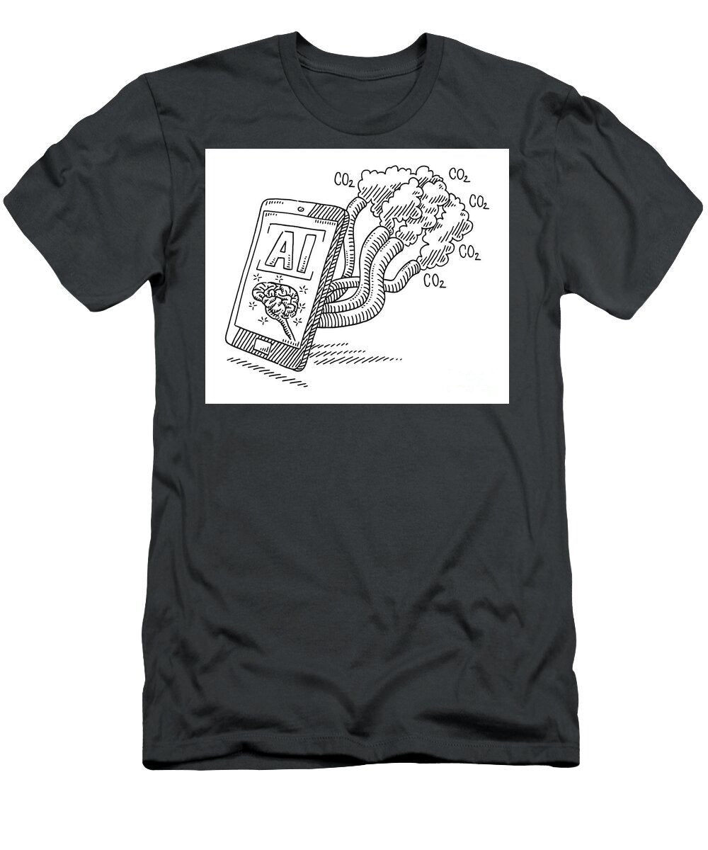 Ai Technology Carbon Emissions Problem Drawing Frank Ramspott T-Shirt