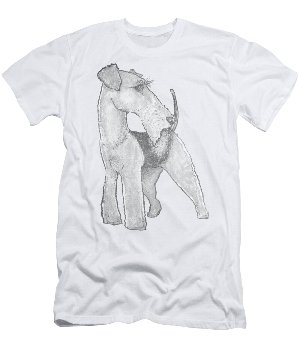 Airedale Terrier Distressed John Lafree T-Shirt