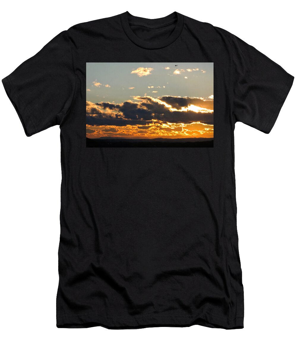 Airplane At Sunset Mario G Rivera T-Shirt