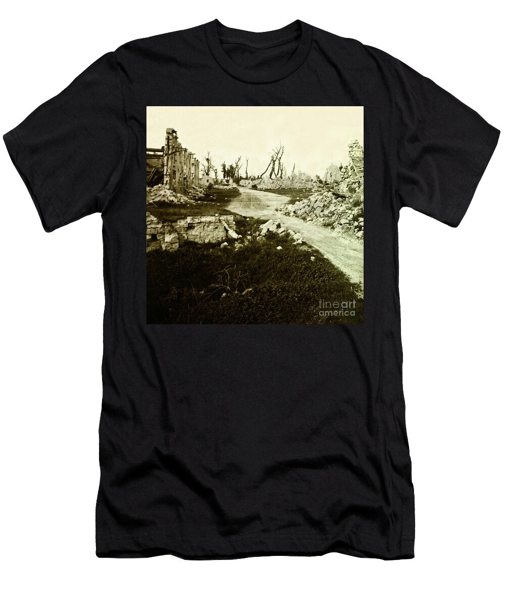 Aisne Ruins in Puisieux First World War Stereoscopic Glass Plate Anonymous T-Shirt