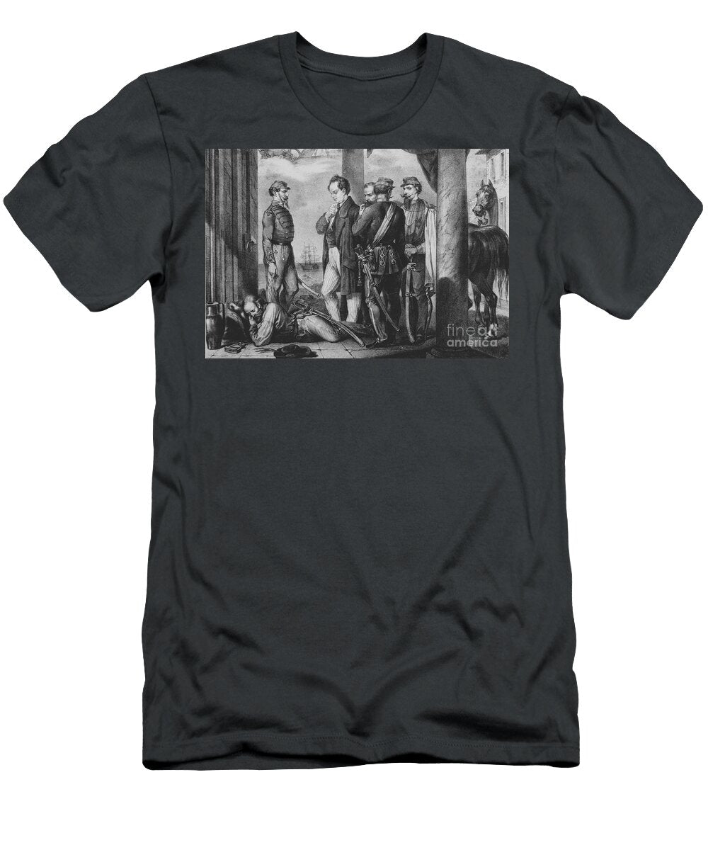 Alexander Dumas Observes Giuseppe Garibaldi Who Rests After the Battle of Milazzo July 1860 European School T-Shirt