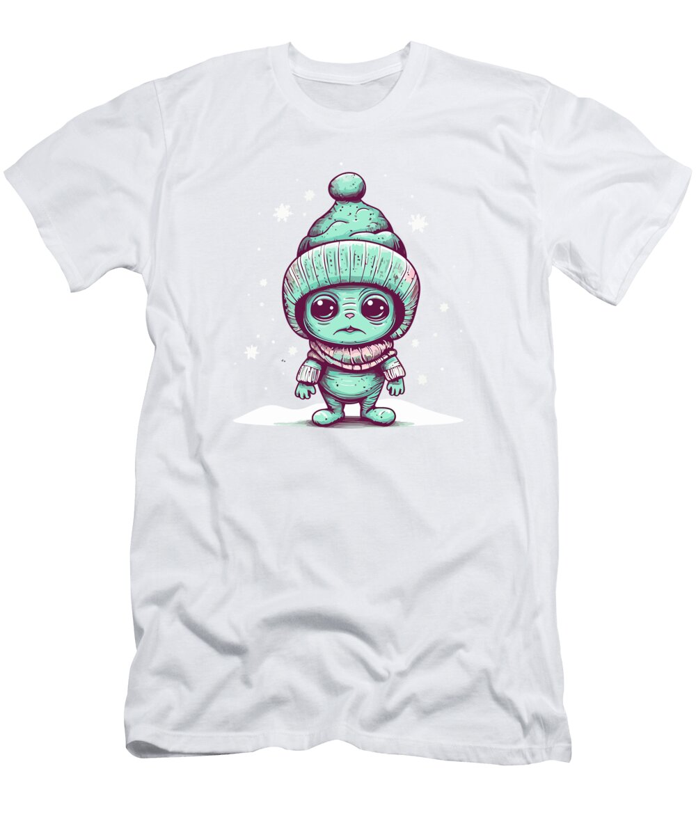 Alien Wearing a Pom Pom Toque Amir Faysal T-Shirt