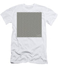 Alternating Curve Wave Chevron Pattern in Bone White and Wrought Iron Black N2378 Holy Rock Design T-Shirt