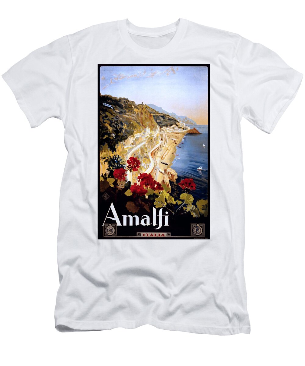 Amalfi Italy Travel Poster for Enit Ca 1915 Vintage Printery T-Shirt