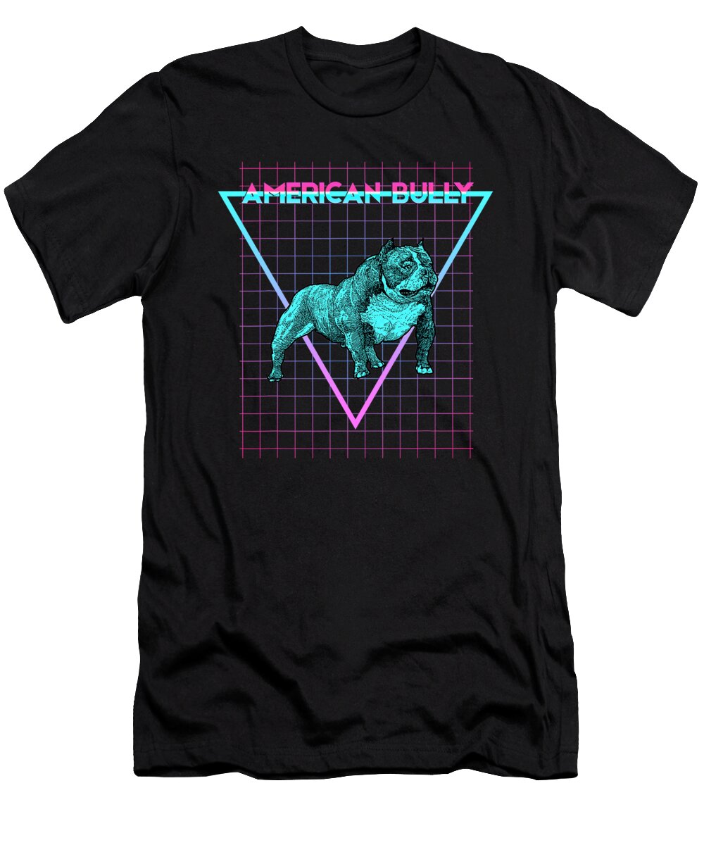 American Bully Retro Style Synthwave American Natalie Lidford T-Shirt