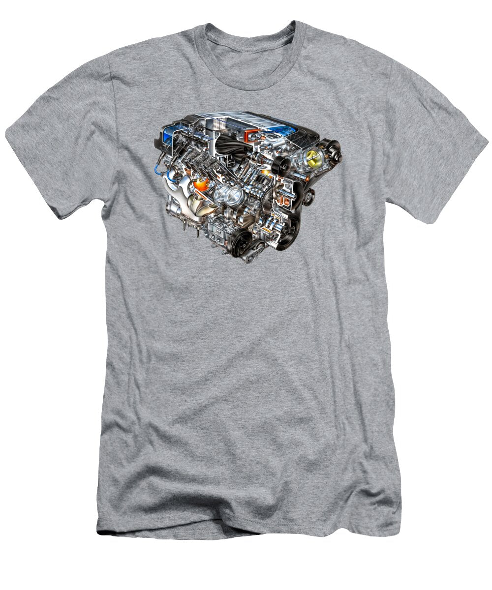 American Cutaway Engine Chevrolet Corvette Zr1 2008 62 Supercharged V8 Ls9 Vladyslav Shapovalenko T-Shirt