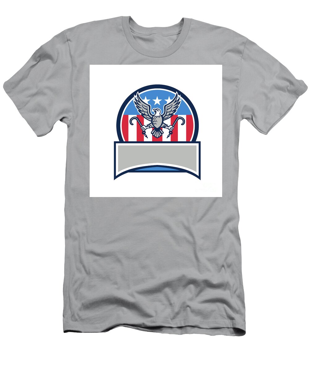 American Eagle Clutching Towing J Hook Circle Retro Aloysius Patrimonio T-Shirt
