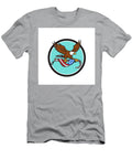 American Eagle Clutching Towing J Hook Flag Drape Circle Retro Aloysius Patrimonio T-Shirt