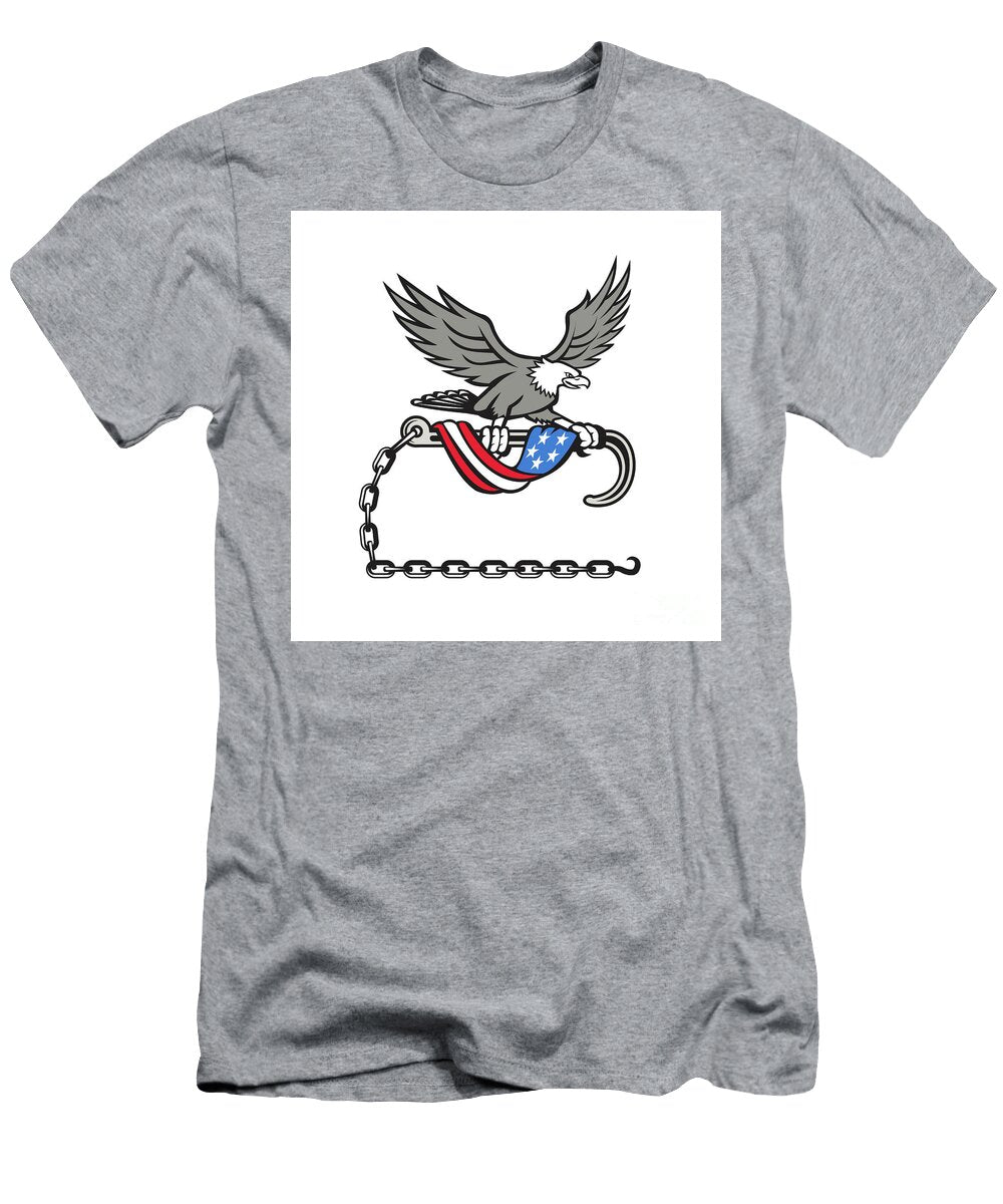 American Eagle Clutching Towing J Hook Flag Drape Retro Aloysius Patrimonio T-Shirt