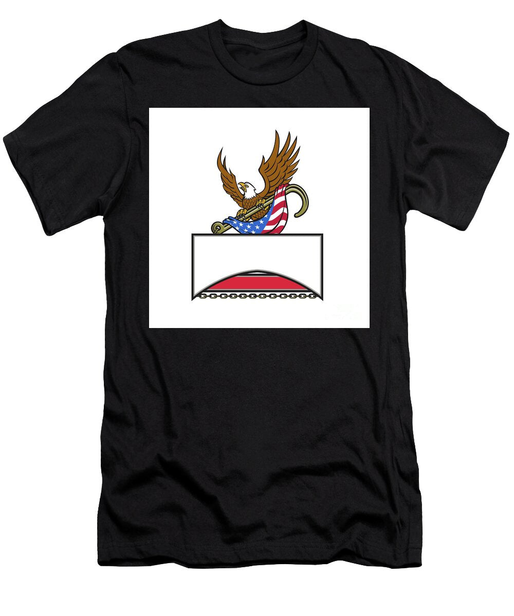 American Eagle Clutching Towing J Hook Flag Retro Aloysius Patrimonio T-Shirt