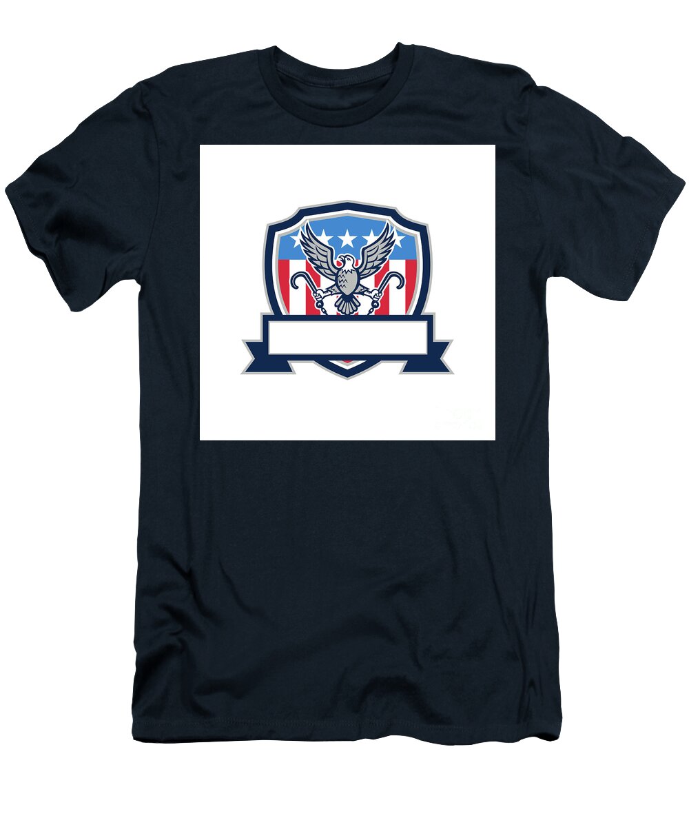 American Eagle Clutching Towing J Hook Shield Retro Aloysius Patrimonio T-Shirt