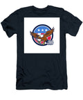 American Eagle Clutching Towing J Hook USA Flag Circle Retro Aloysius Patrimonio T-Shirt