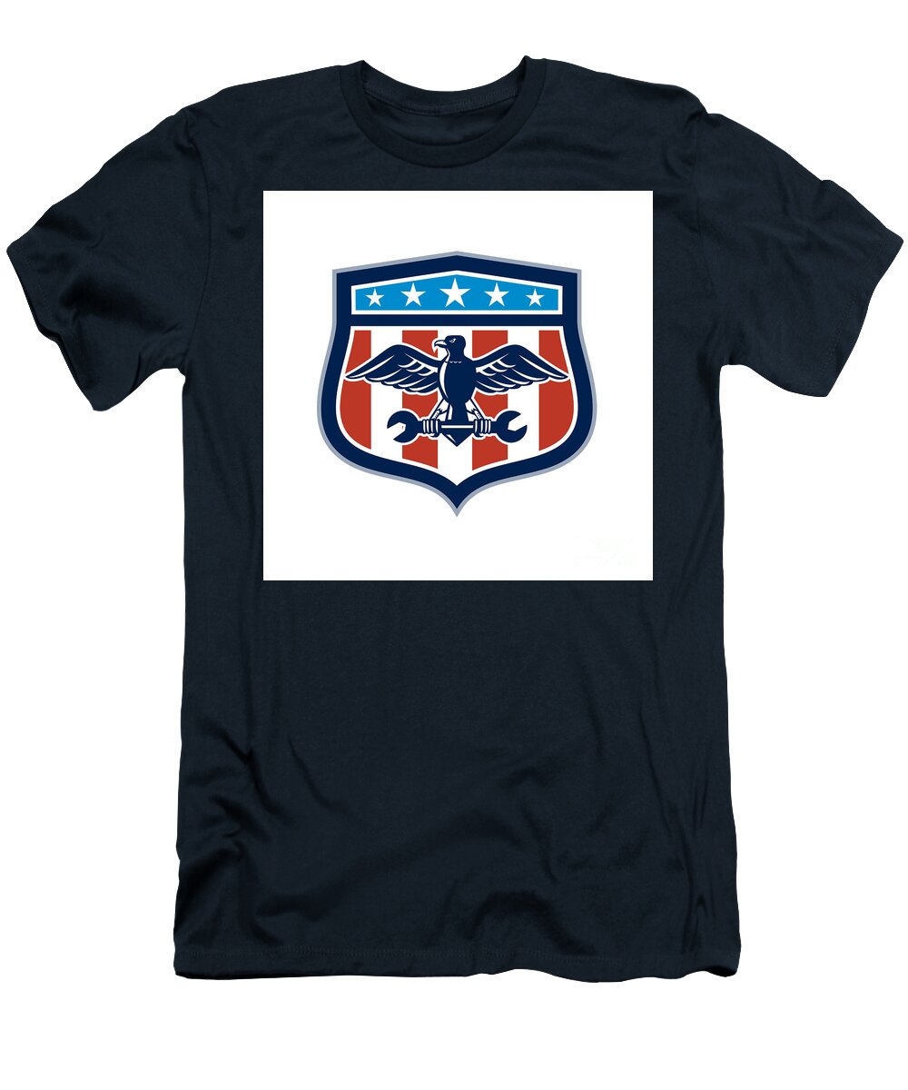 American Eagle Mechanic USA Flag Crest Aloysius Patrimonio T-Shirt