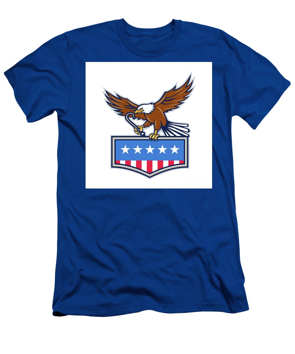American Eagle Towing J Hook USA Flag Retro Aloysius Patrimonio T-Shirt