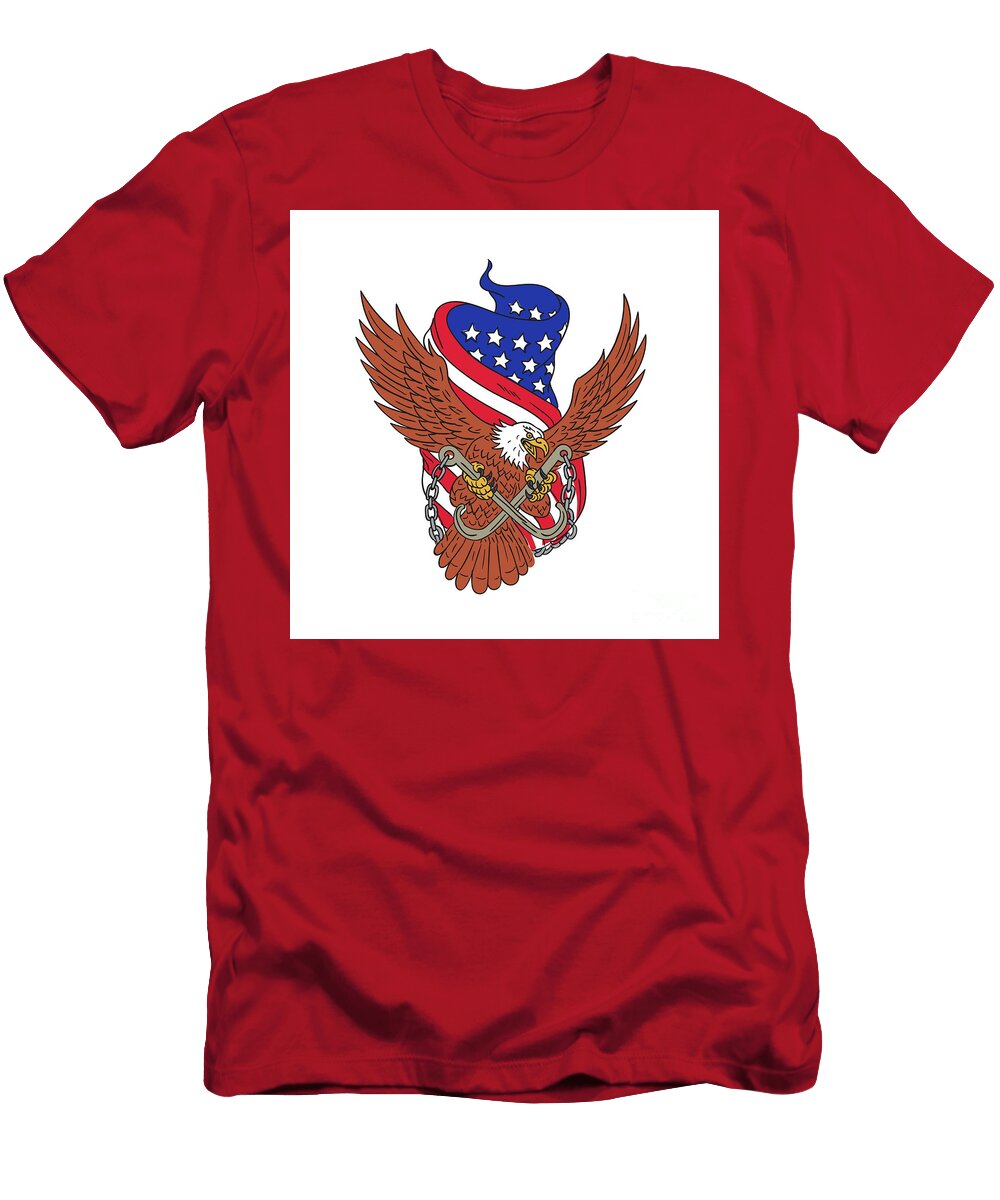 American Eagle Wings USA Flag Drawing Aloysius Patrimonio T-Shirt