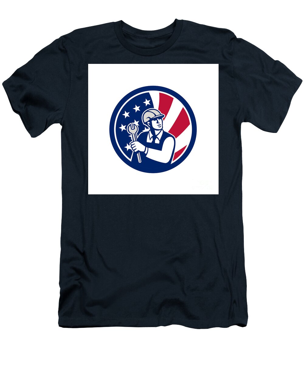 American Engineer USA Flag Icon Aloysius Patrimonio T-Shirt