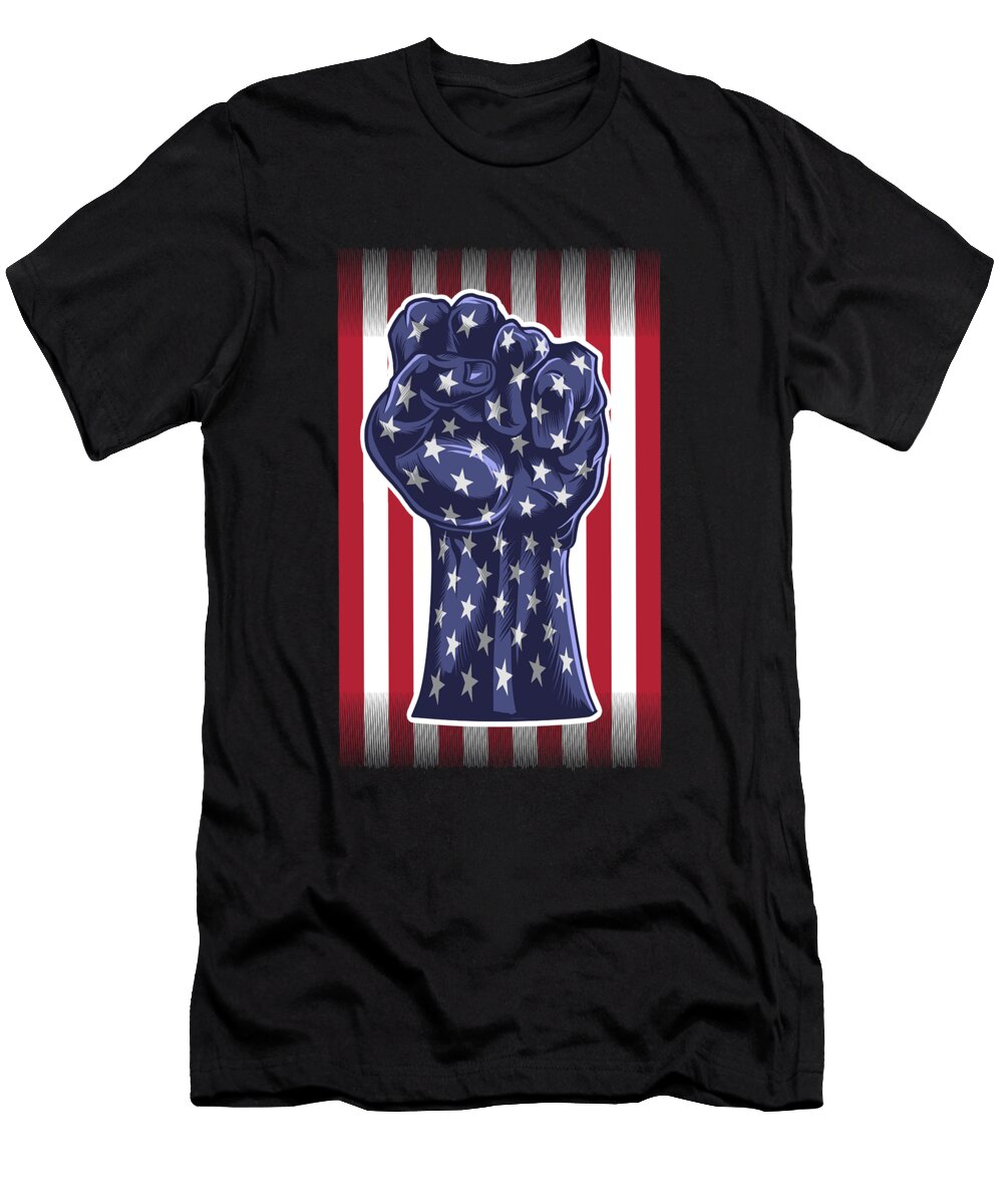 American Fist Flag Faded Patriotic Jacob Zelazny T-Shirt
