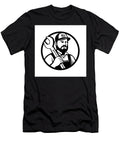 American Hipster Mechanic with Spanner Circle Mascot Retro Style Aloysius Patrimonio T-Shirt