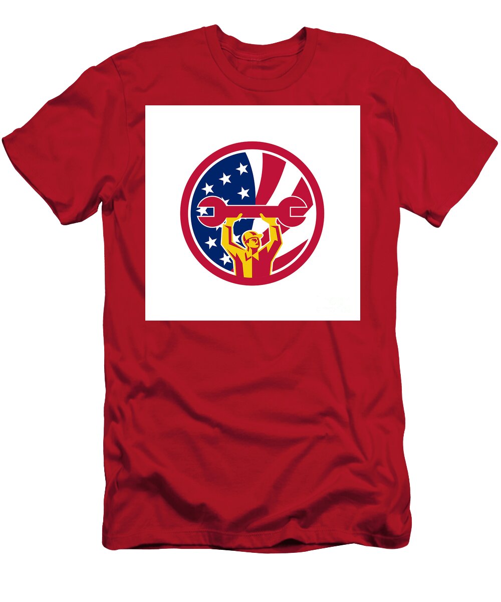American Mechanic USA Jack Flag Icon Aloysius Patrimonio T-Shirt