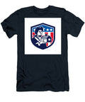 American Patriot Holding House Flag Crest Retro Aloysius Patrimonio T-Shirt