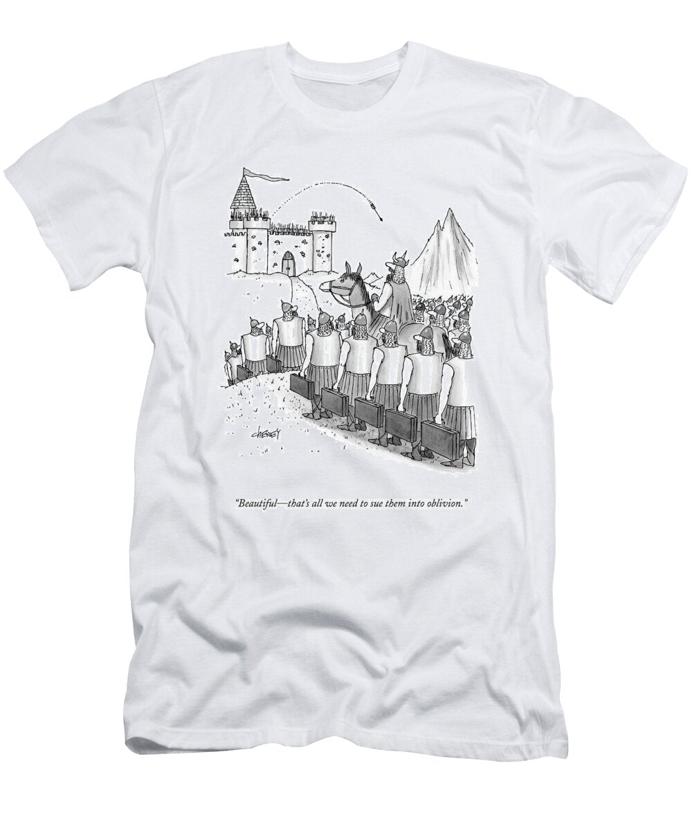 An Army of Vikings Hold Briefcases Tom Cheney T-Shirt