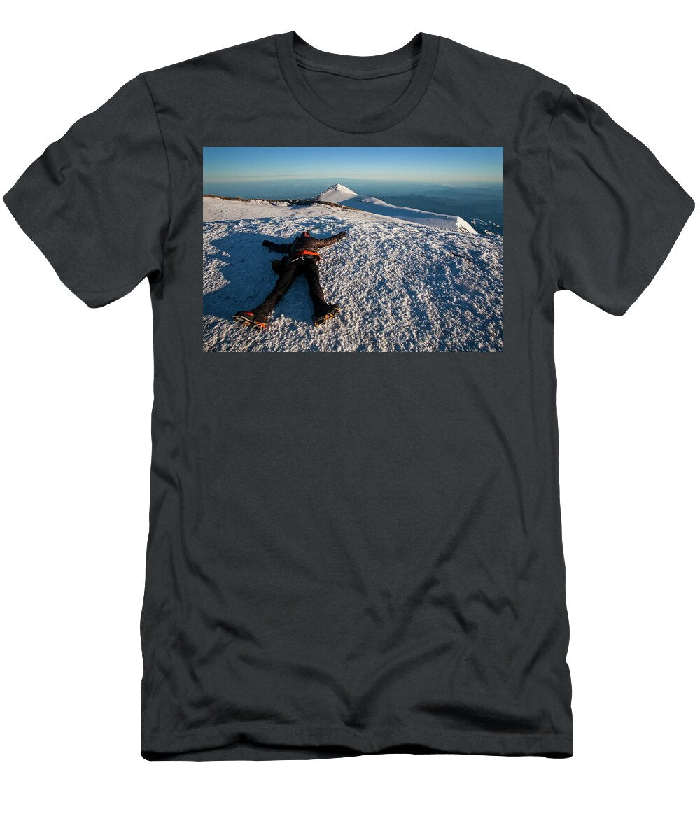 An Exhausted Climber Lies on the Summit Michael Hanson T-Shirt