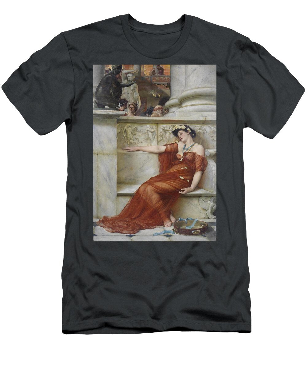 An Exhausted Roman Dancer Sleeps Against a Marble Bench She Wears a Diaphanous Red Gown a Necklac John Reinhard Weguelin T-Shirt