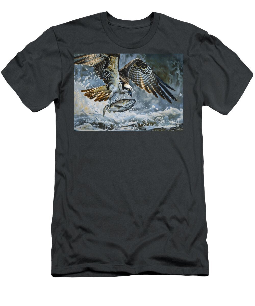 An Osprey Clutching a Fish in Its Talons a Master Fisher Donato Williamson T-Shirt