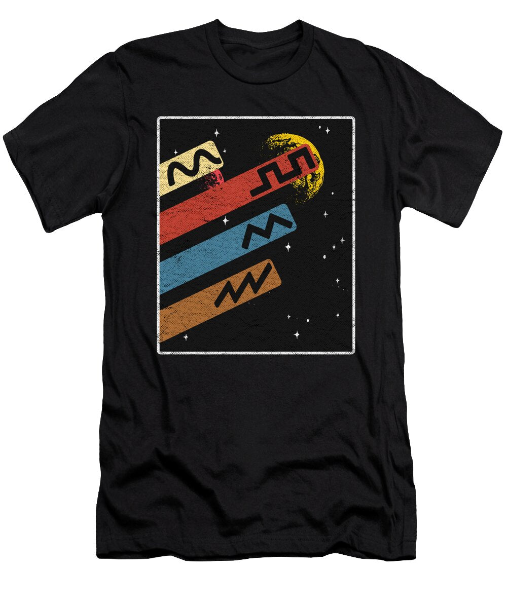 Analog Synthesizer Space Planets Synths Modular Lisa Stronzi T-Shirt