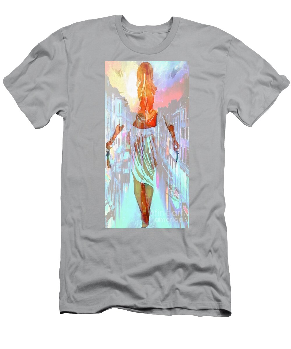 Angel in Italy the Sky Is Her Wings Catherine Lott T-Shirt