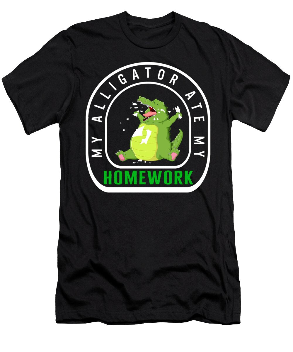 Animal My Alligator Ate My Homework Fat Alligator Eating Homework Funny Alligator Lover School Gift Sifou Store T-Shirt