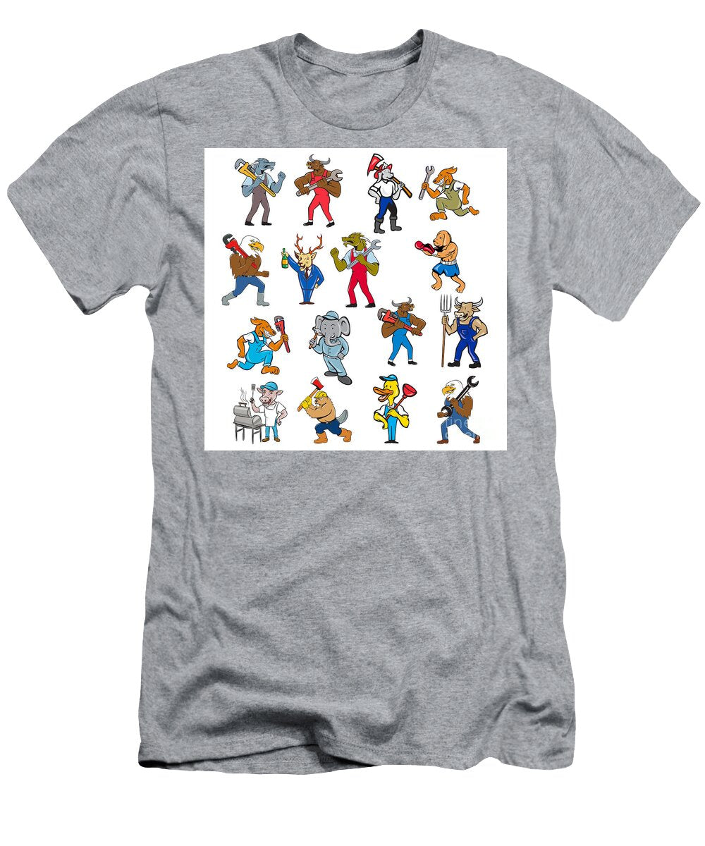 Animal Worker Tradesman Mascot Set Aloysius Patrimonio T-Shirt