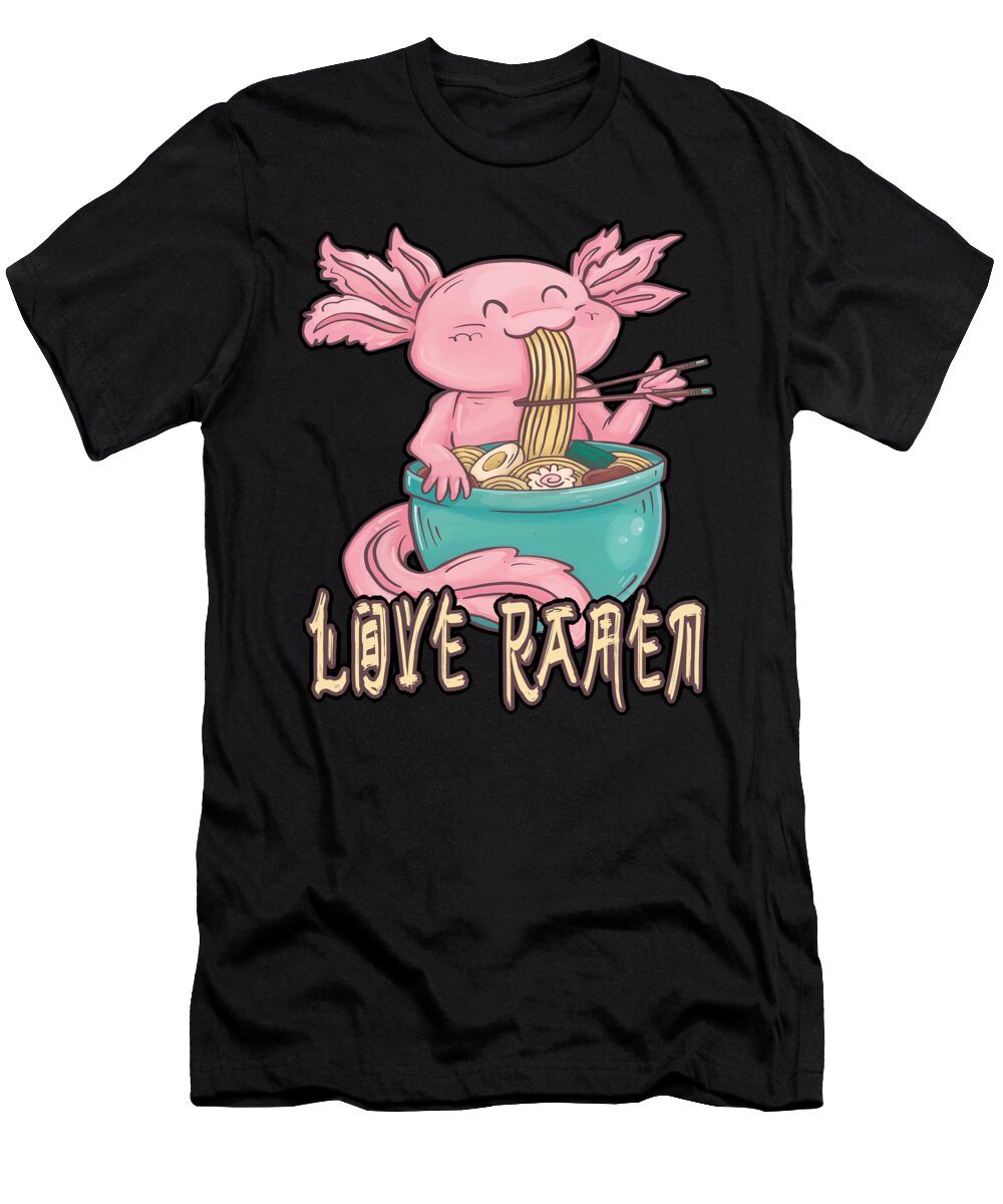 Anime Axolotl Love Eating Ramen Noodles Anime Gift Girls Teens Adults Albert Smith T-Shirt