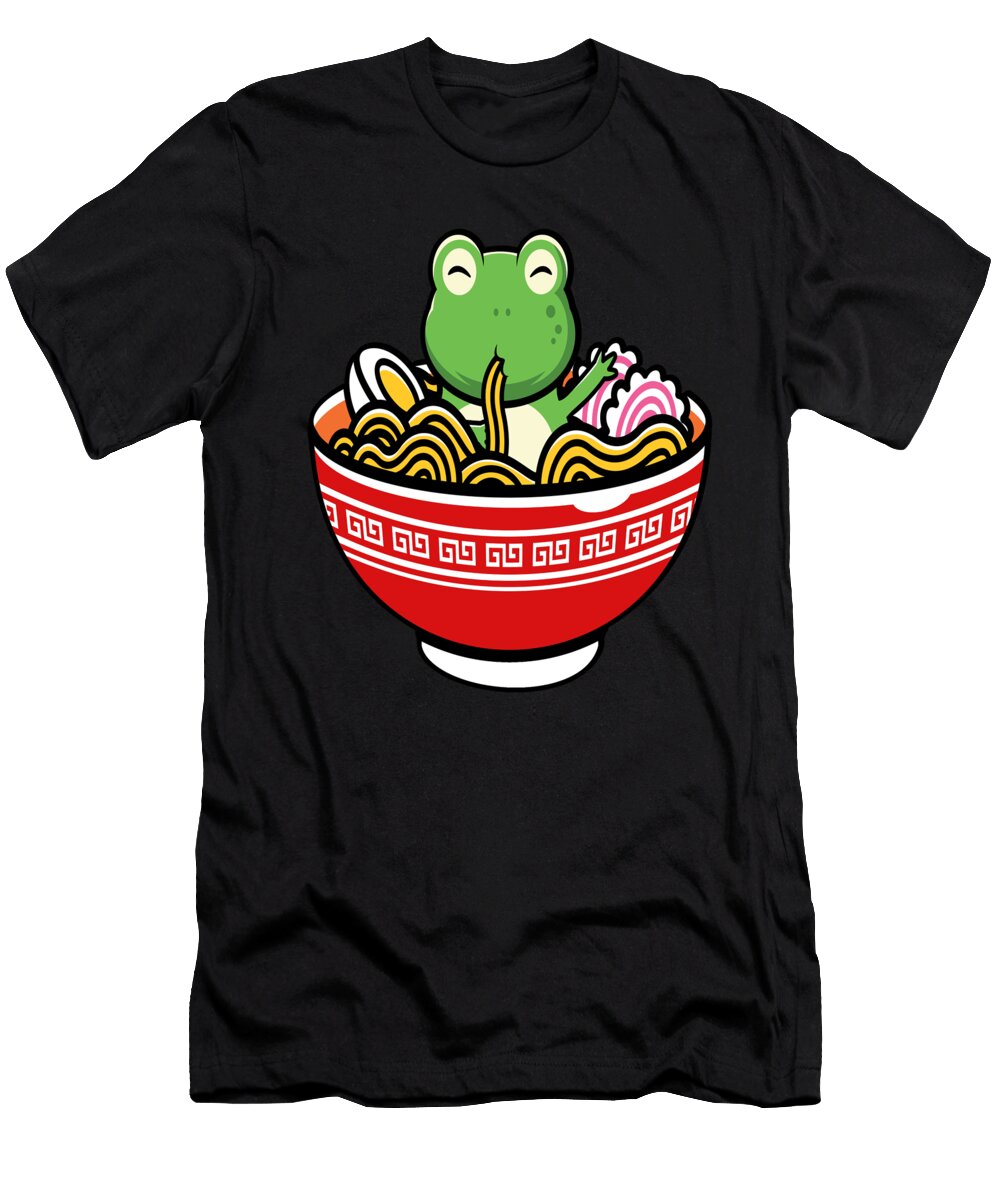 Anime Frog Eating Ramen Noodles Kids Teen Girls Albert Smith T-Shirt