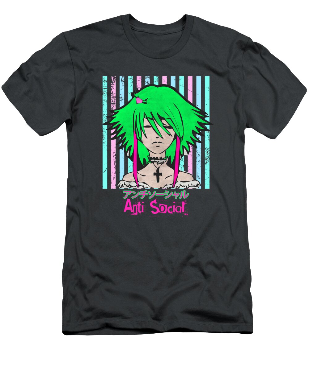 Anti Social Vaporwave Japan Anime Christopher Hollon T-Shirt