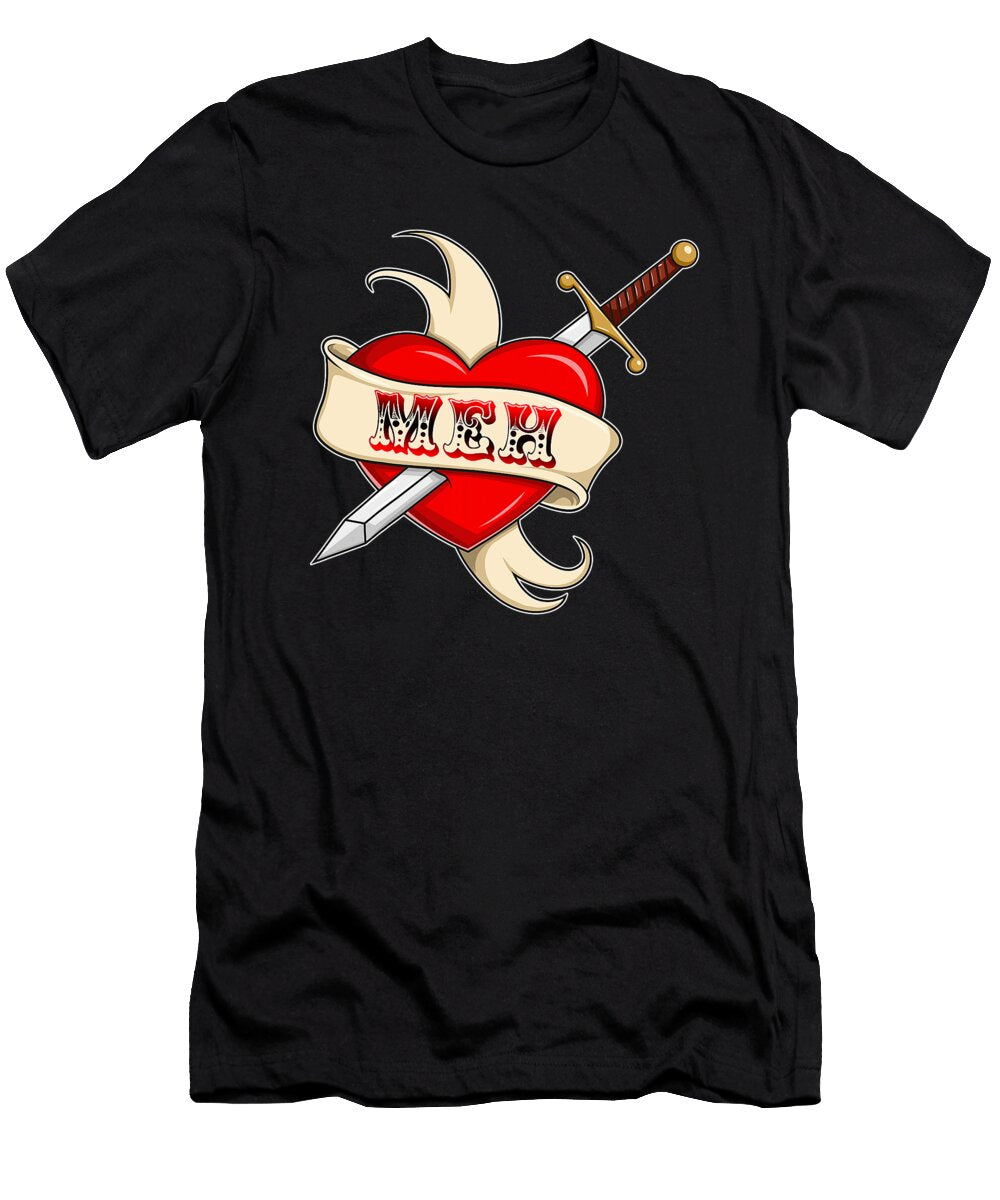Anti Valentines Day Meh Tattoo Style Heart with Sword Dhbubble T-Shirt