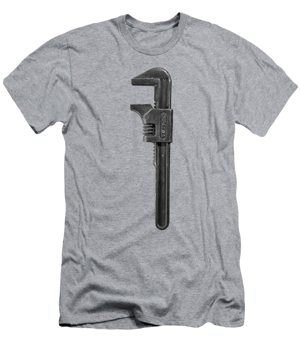 Antique Adjustable Wrench Front in Bw Yopedro T-Shirt