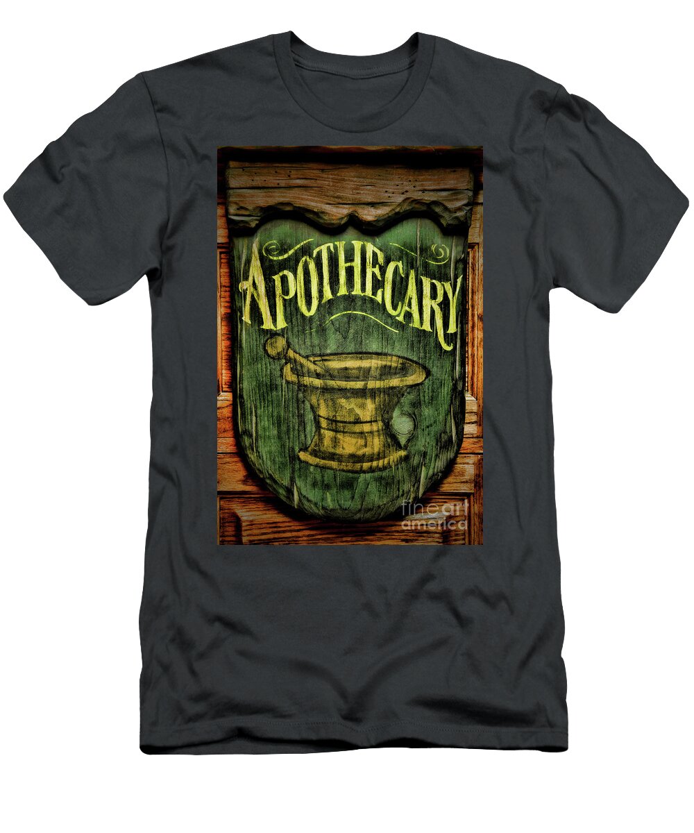 Antique Apothecary Wooden Sign Artistic Paul Ward T-Shirt
