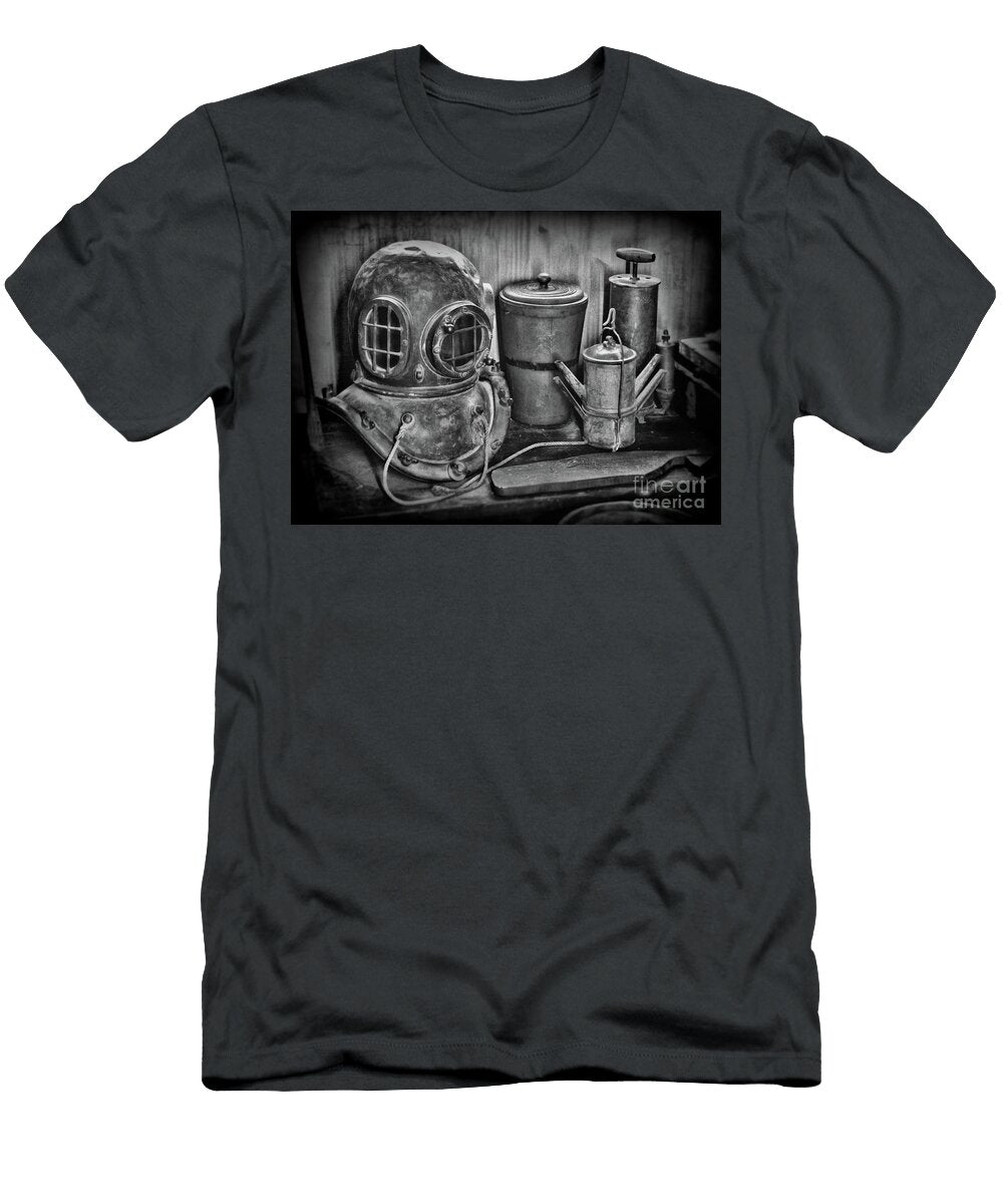 Antique Dive Helmet Black and White Paul Ward T-Shirt