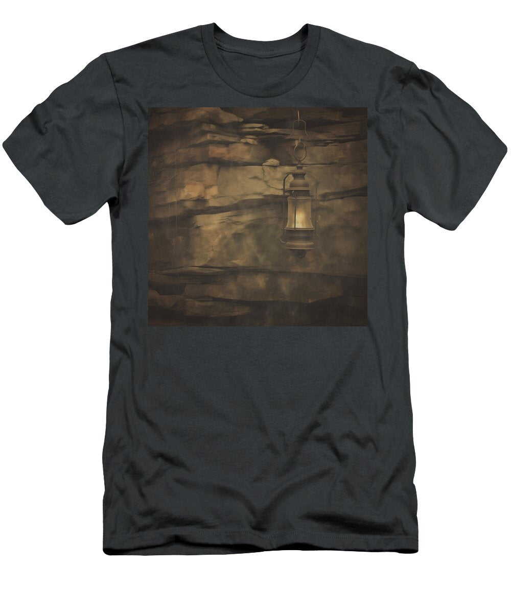 Antique Kerosene Lantern on Rock Wall Yo Pedro T-Shirt