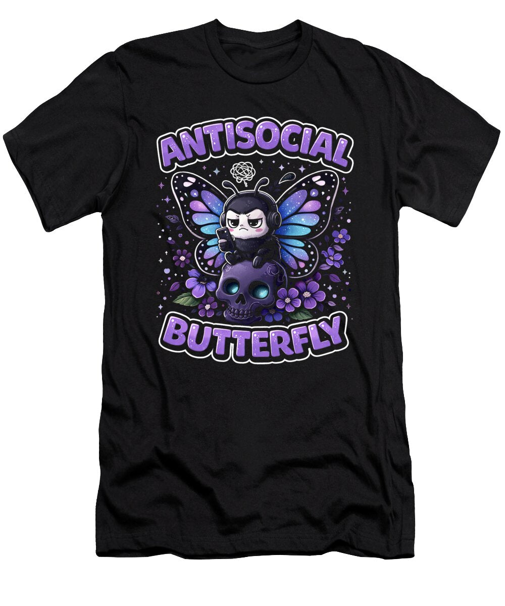 Antisocial Butterfly Design John Lutheran T-Shirt