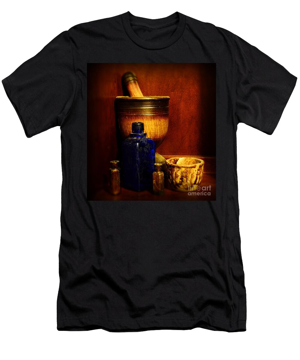 Apothecary Wood Mortar and Pestle Paul Ward T-Shirt