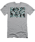 Aqua Black Gray Herringbone Pattern Petite Patterns T-Shirt