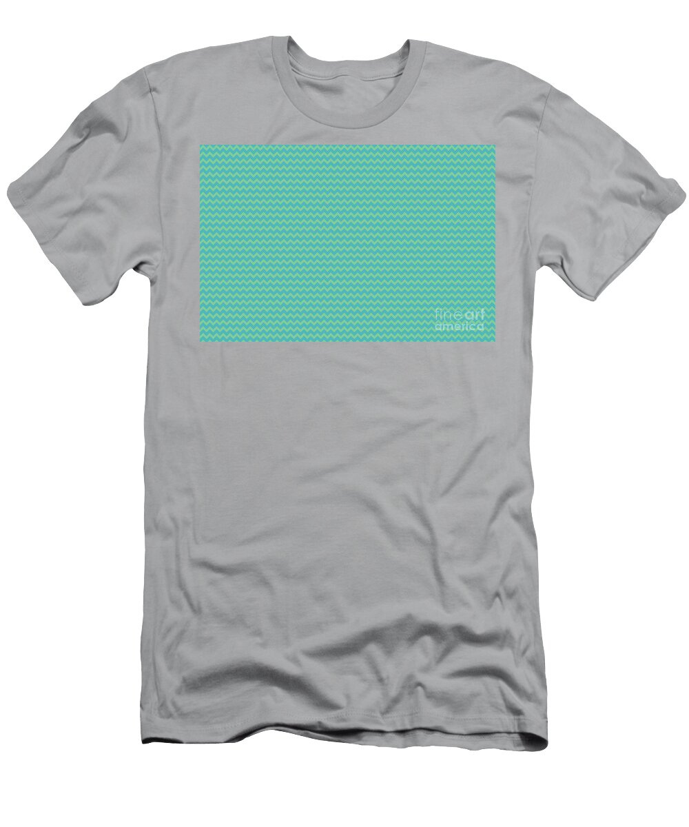 Aqua Blue and Green Chevron Zigzag Pattern Petite Patterns T-Shirt