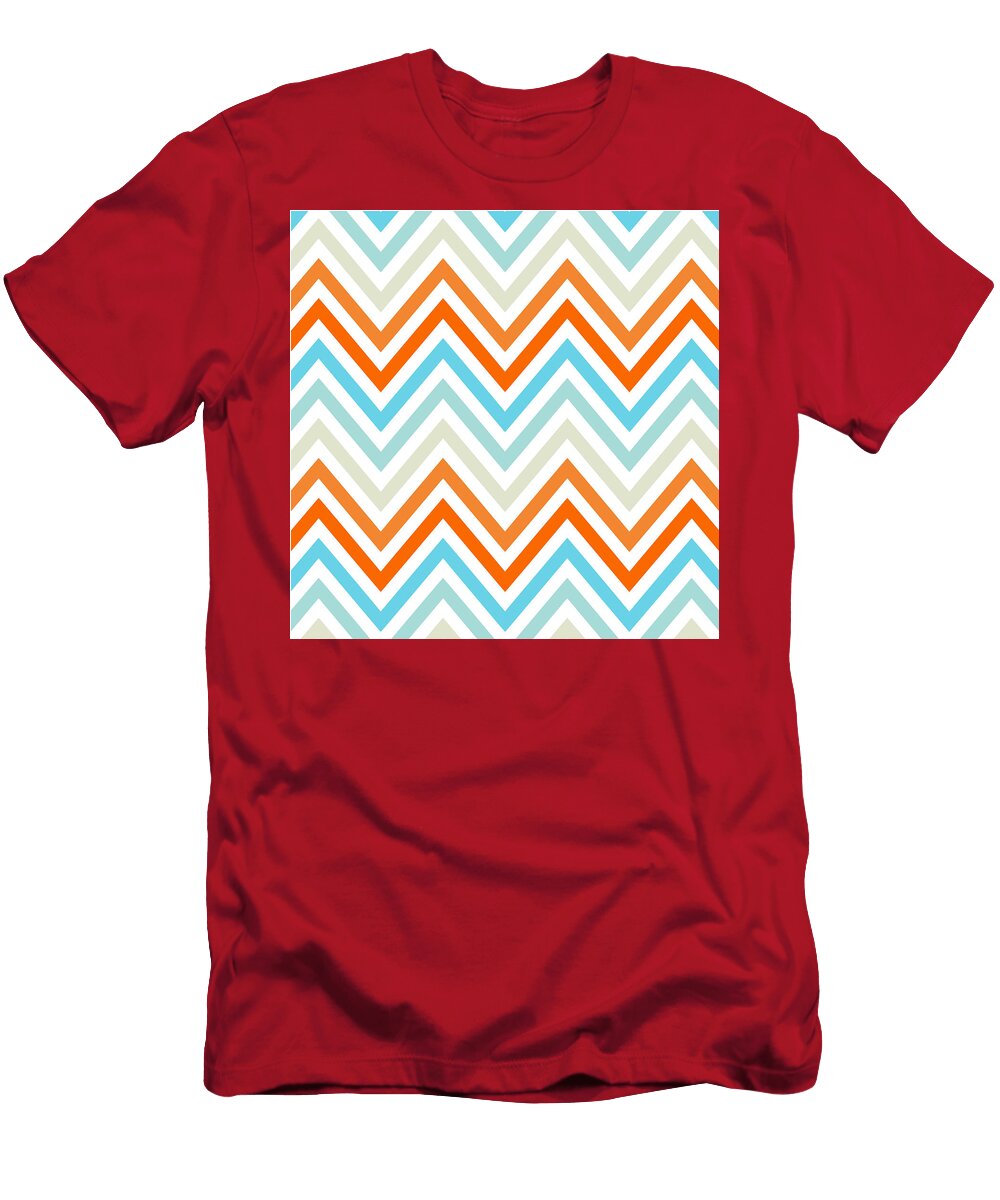 Aqua Orange Mint Chevron Bimbys Collections T-Shirt