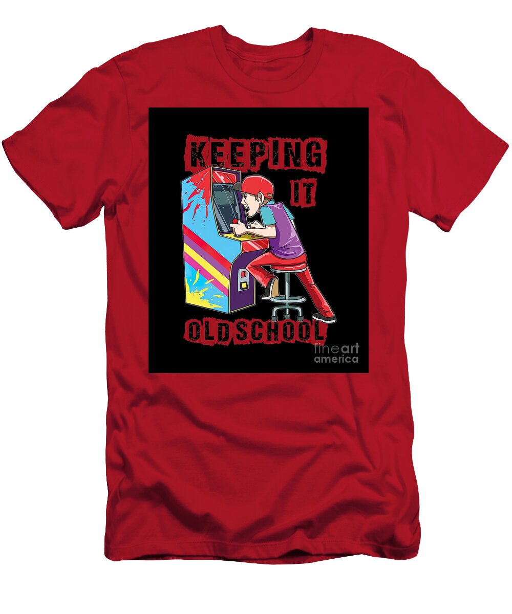 Arcade Game Machine Retro Gaming 80s Oldschool Brandon Gray T-Shirt