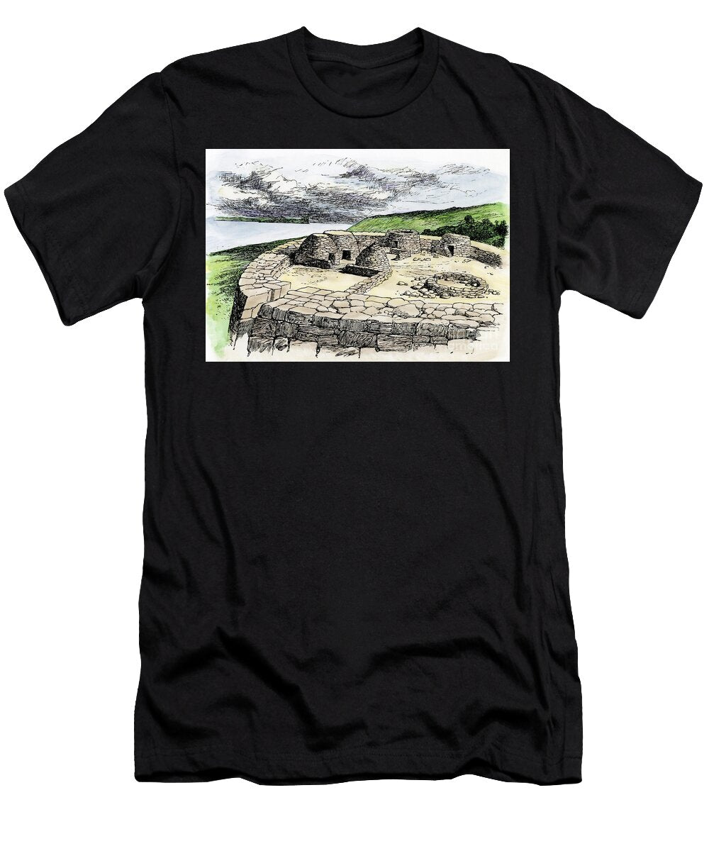 Archaic Huts or Hives Fort of the Wolves West Coast of Ireland Colour Engraving of the 19th Century American School T-Shirt